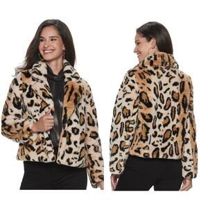 Jennifer Lopez Faux Fur Cheetah jacket Size S